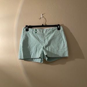 Green & White Pinstriped Banana Republic Shorts